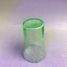 Load image into Gallery viewer, Vintage Green Uranium Glass 3" Dimpled Juice Shot Glasses Barware
