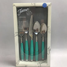 Load image into Gallery viewer, NIB Fiesta 1991 Turquoise Blue Single Flatware Steel Place Setting, 5 Pieces
