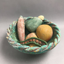 Load image into Gallery viewer, Vintage Hand-Painted Mexican Clay Terracotta Pottery 6 Piece Fruit And Bowl Set (12x5)
