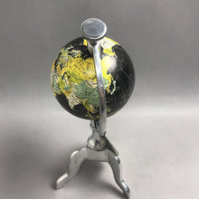 Load image into Gallery viewer, Vintage Black World Globe with 3 Legs Silver Stand (13")
