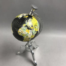 Load image into Gallery viewer, Vintage Black World Globe with 3 Legs Silver Stand (13")
