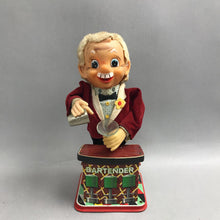 Load image into Gallery viewer, Vintage Bartender Charlie Weaver Tin Toy AS IS (12")
