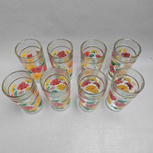 Load image into Gallery viewer, Set of 8 Anchor Hocking Red &amp; Yellow Flower Jars / Tumblers (6")
