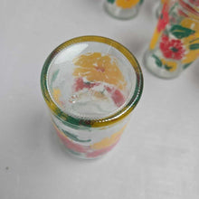 Load image into Gallery viewer, Set of 8 Anchor Hocking Red &amp; Yellow Flower Jars / Tumblers (6")
