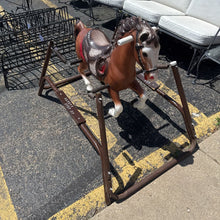 Load image into Gallery viewer, Vintage Riding Horse Spring Bouncing Childs Toy (26x29x48)
