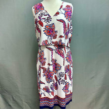Load image into Gallery viewer, Vince Camuto White Blue &amp; Red Paisley Sleeveless Dress NWT sz 14
