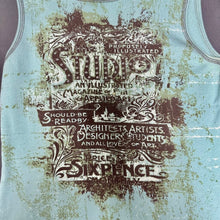Load image into Gallery viewer, Skinny Minnie The Studio Vintage Print Studded Sleeveless Top sz L
