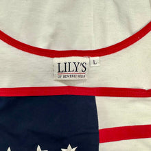 Load image into Gallery viewer, Vintage Lily's of Beverly Hills American Flag Sleeveless Shirt sz L
