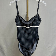 Load image into Gallery viewer, Vintage Black White Polka Dot Bow Detail Swimsuit
