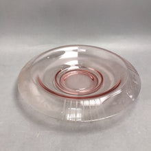 Load image into Gallery viewer, Vintage Pink Depression Etched Glass Console Bowl Rolled Edge (12")

