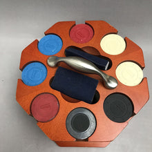 Load image into Gallery viewer, Michael Graves Design Poker Set Cherry Finish Holder 240 Chips 2 Decks Of Cards (5x8)
