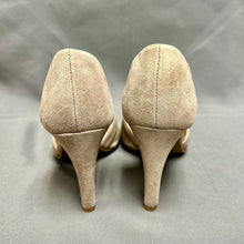 Load image into Gallery viewer, Franco Sarto Tan Suede Strappy Detail Open Toe Heels sz 7.5 NWOB
