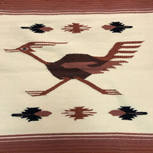 Load image into Gallery viewer, Vintage Handwoven Thick Wool Roadrunner Design Rug Or Wall Art (38x28)
