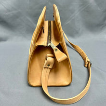 Load image into Gallery viewer, Artisan Tan Tooled Leather Mexican Mayan Imagery Purse (9x14x6")
