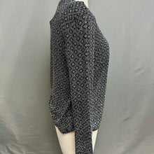Load image into Gallery viewer, Onyx Nite by Wendye Chaitin Black Holographic Glitter Geo Print Formal 2-Piece Top Set sz S
