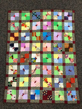Load image into Gallery viewer, Vintage Handmade Four Patch Scrap Block Design Quilt (54x40)
