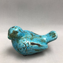 Load image into Gallery viewer, Red Clay Hand-Painted Pottery Turquoise Crackle Glaze Bird (5.5x3)
