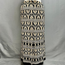 Load image into Gallery viewer, Vintage Talbots Black Tan Grecian Scroll Print Silk Maxi Skirt sz 18W
