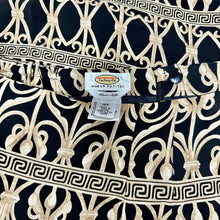 Load image into Gallery viewer, Vintage Talbots Black Tan Grecian Scroll Print Silk Maxi Skirt sz 18W

