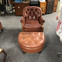 Load image into Gallery viewer, Hancock &amp; Moore Leather Chair (35x30x36) w/Ottoman (17x28x20)
