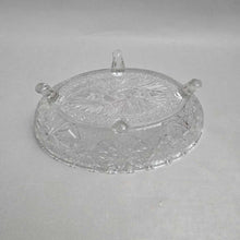 Load image into Gallery viewer, Indiana Glass Clear Footed Bowl - Rosette With Pinwheels (3.5x9.5x5.75)
