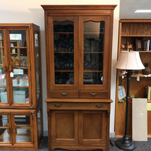 Load image into Gallery viewer, Antique Oak Stepback Kitchen Hutch / Cabinet (84x38x21)
