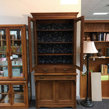 Load image into Gallery viewer, Antique Oak Stepback Kitchen Hutch / Cabinet (84x38x21)
