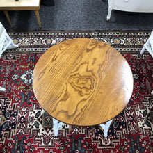 Load image into Gallery viewer, White Real Wicker / Oak Lamp Table (29x22x22)
