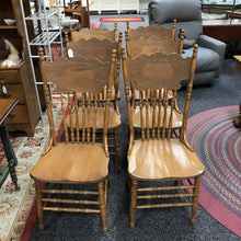 Load image into Gallery viewer, Set of 6 Oak Pressed Back Chairs (43x18x19)
