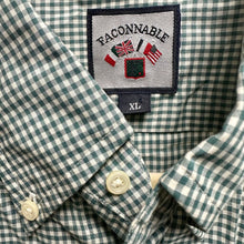 Load image into Gallery viewer, Facconable Green White Gingham Button Up Shirt sz XL
