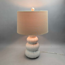 Load image into Gallery viewer, White Hobnail Ceramic Table Lamp (23")
