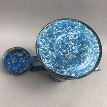 Load image into Gallery viewer, Vintage Blue &amp; White Swirls Enamelware Coffee Pot (6")

