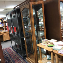 Load image into Gallery viewer, Oak Curio Cabinet (77x34x17) AS IS
