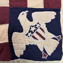Load image into Gallery viewer, Coming Home with Lands End Queen Cream, Red &amp; Blue Quilt
