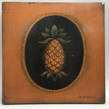 Load image into Gallery viewer, Vintage Wood Painted Pineapple by B. Jeffords (11x11)
