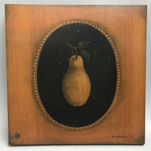 Load image into Gallery viewer, Vintage Wood Painted Pear by B. Jeffords (11x11)

