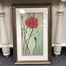 Load image into Gallery viewer, Gold Framed Red Flower Print (34x22)
