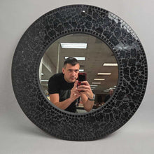 Load image into Gallery viewer, Round Black Mosaic Mirror (23")
