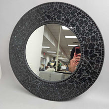 Load image into Gallery viewer, Round Black Mosaic Mirror (23")
