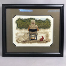 Load image into Gallery viewer, Framed Cross Stitch Fishing Buddies (19x22)
