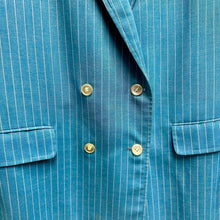 Load image into Gallery viewer, Vintage Clover House by Harry Rothman Blue Pinstripe Double Breasted Suit Jacket
