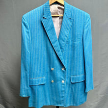 Load image into Gallery viewer, Vintage Clover House by Harry Rothman Blue Pinstripe Double Breasted Suit Jacket
