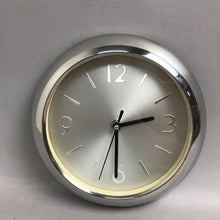 Load image into Gallery viewer, Silver Tone Round Wall Clock (9")

