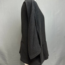 Load image into Gallery viewer, Vintage Caroline Rose Black Woven Lagenook Modernist Square Button Jacket sz 1X
