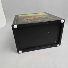 Load image into Gallery viewer, Black Wooden Asian Style Planter Waste Bin w/ Tiger (11x11x7)
