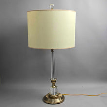 Load image into Gallery viewer, Glass &amp; Brass-Tone Table Lamp w/ Drum Shade (31")
