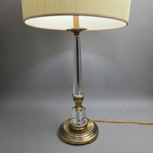 Load image into Gallery viewer, Glass &amp; Brass-Tone Table Lamp w/ Drum Shade (31")

