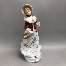 Load image into Gallery viewer, Dresden-Style Porcelain Lace Lady Lute Musician Figurine (13.5)
