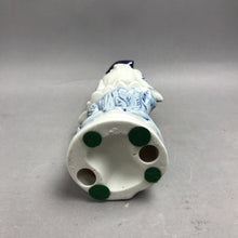 Load image into Gallery viewer, Blue &amp; White Dutch Colonial-Style Figurine, Man w/ Tricorn Hat, Rolled Scroll (11.5")

