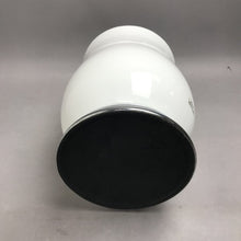 Load image into Gallery viewer, Glossy White Ceramic Vase With Silver Base AS IS(10x7)

